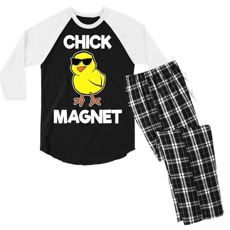 Chick Magnet Shirt Funny Boys Kids Easter Cool Chick T Shirt Men's 3/4 Sleeve Pajama Set by bakien89 | Artistshot