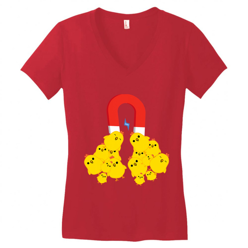 Chicks With Magnet Funny Chick Magnet T Shirt Women's V-Neck T-Shirt by bakien89 | Artistshot