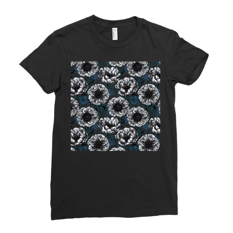 Anemone T  Shirt White Anemone Garden T  Shirt Ladies Fitted T-Shirt by unwieldystatement | Artistshot