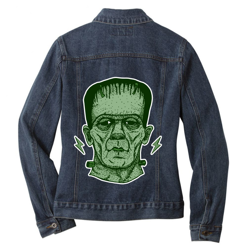 Vintage Graphic  Frankensteins Design Character Birthday Ladies Denim Jacket by Artist-Joselyn | Artistshot