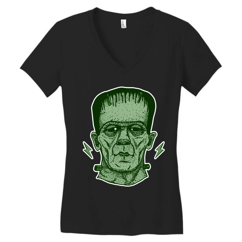 Vintage Graphic  Frankensteins Design Character Birthday Women's V-Neck T-Shirt by Artist-Joselyn | Artistshot