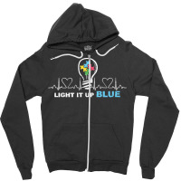 Autism Awareness T  Shirt Light It Up Blue Autism Awareness Tee Autist Zipper Hoodie | Artistshot