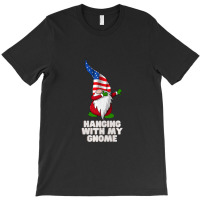 Hanging With My Gnome Garden Dabbing Gnome American Usa Flag Premium T T-shirt | Artistshot