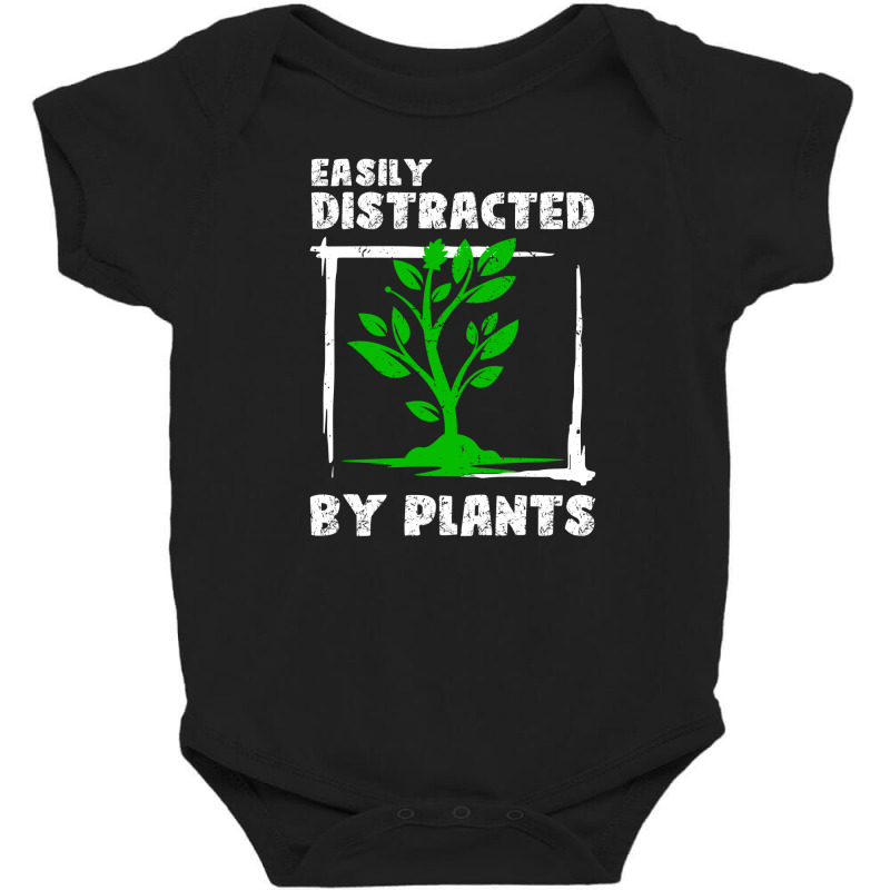 Easily Distracted By Plants Gardening | Funny Gardener Baby Bodysuit by John Phillips | Artistshot