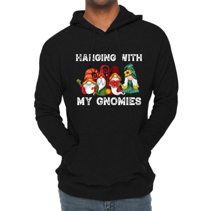 Hanging With My Gnomies Funny Gnome Friend Christmas Premium T Shirt Lightweight Hoodie | Artistshot