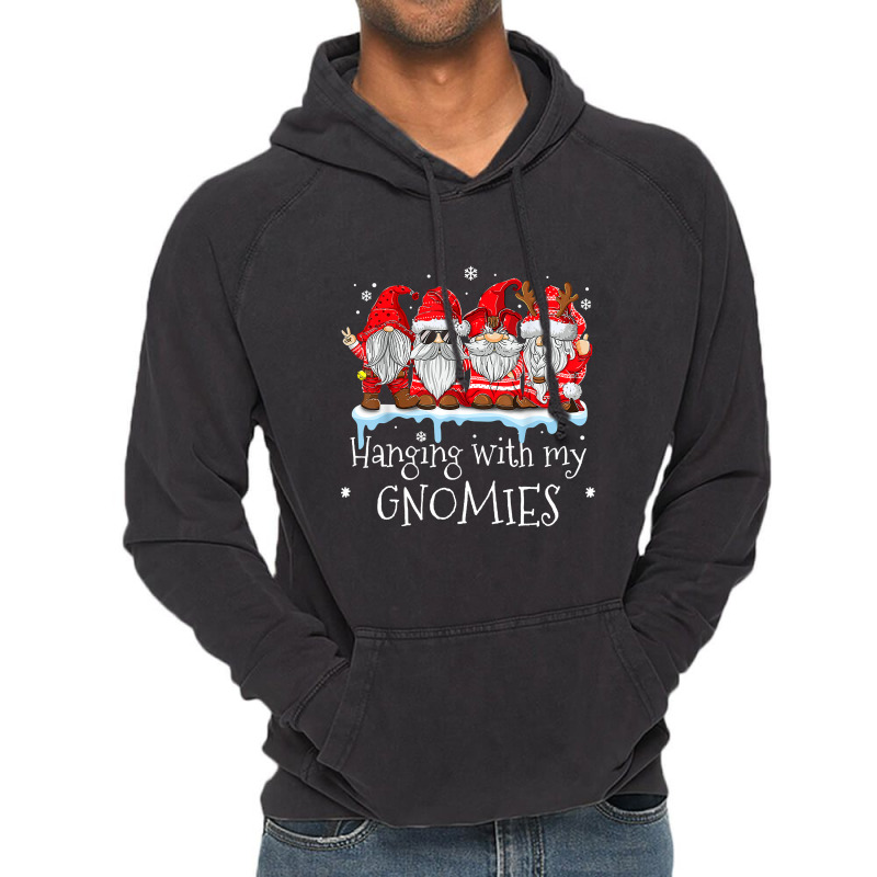 Hanging With My Gnomies Garden Gnome Christmas Pajama Xmas T Shirt Vintage Hoodie | Artistshot