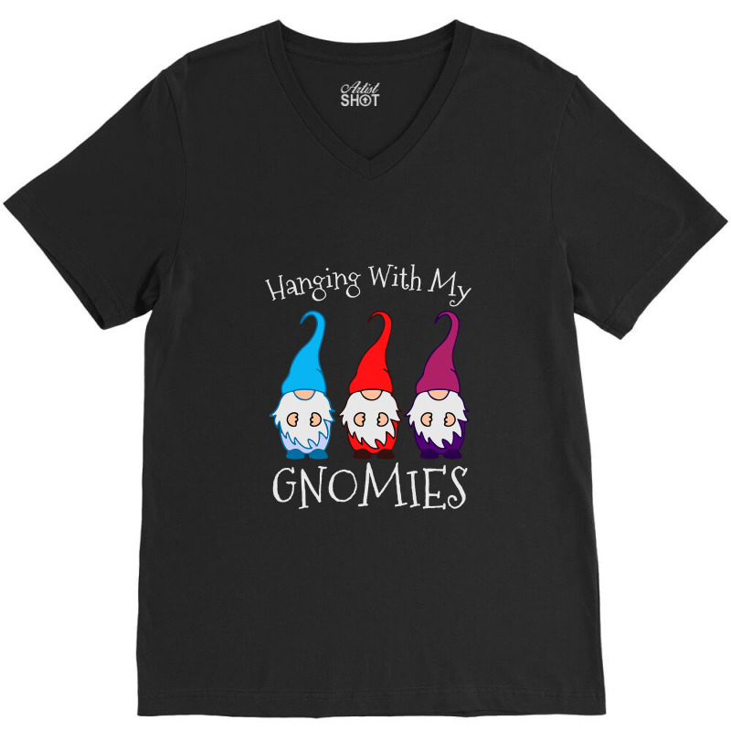 Hanging With My Gnomies Nordic Santa Gnome Christmas Pajama T Shirt Co V-neck Tee | Artistshot