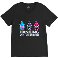 Hanging With My Gnomies Nordic Santa Gnome Christmas Pajama T Shirt Co V-neck Tee | Artistshot