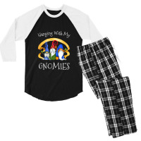 Hanging With My Gnomies Nordic Santa Gnome Christmas T Shirt Copy Copy Men's 3/4 Sleeve Pajama Set | Artistshot