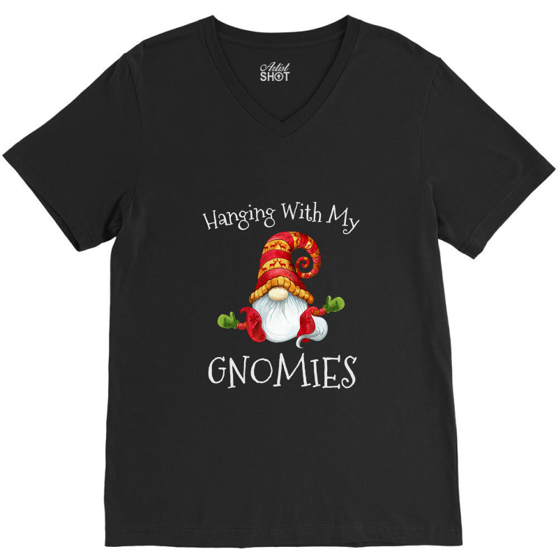 Hanging With My Gnomies Nordic Santa Gnome Christmas T Shirt V-neck Tee | Artistshot