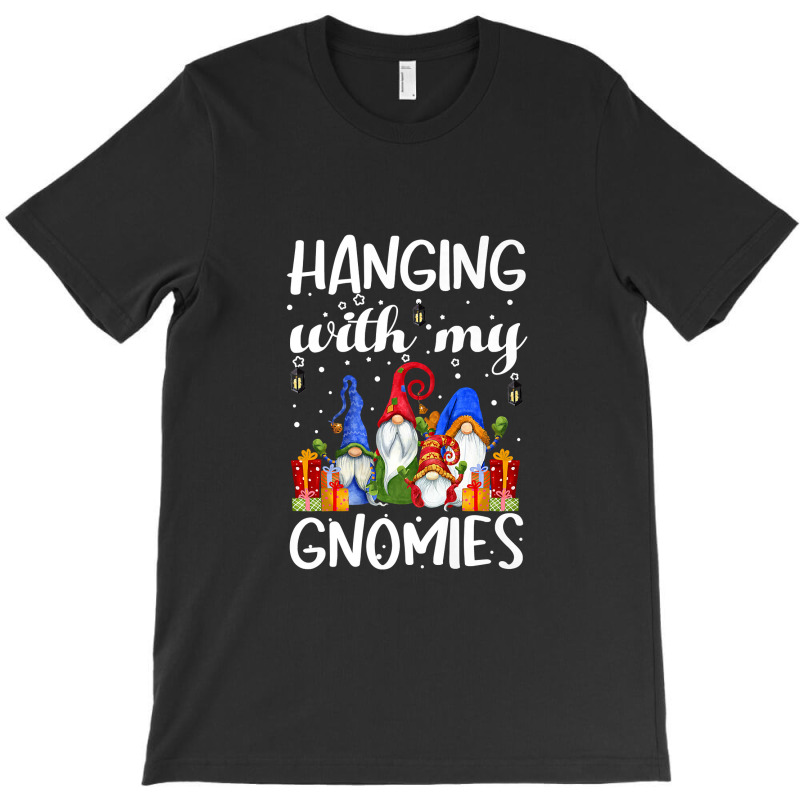 Hanging With My Gnomies Pajama Christmas Gnome Puns Pj Premium T Shirt T-shirt | Artistshot