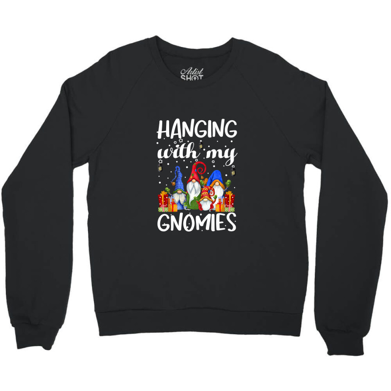 Hanging With My Gnomies Pajama Christmas Gnome Puns Pj Premium T Shirt Crewneck Sweatshirt | Artistshot