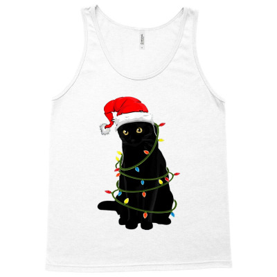 Christmas Cat Tank Top Designed By Jozz Tees