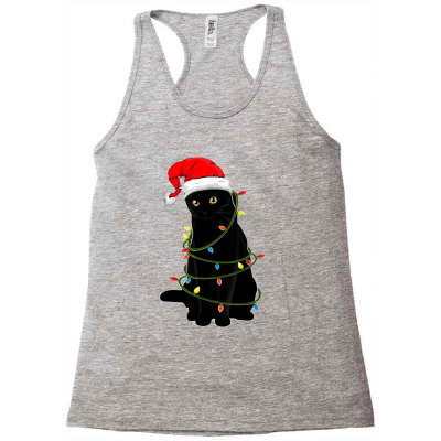 Christmas Cat Racerback Tank Designed By Jozz Tees