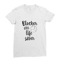 Blocker Aka Life Saver Funny Volleyball T Shirt Defense [converted] Co Ladies Fitted T-shirt | Artistshot