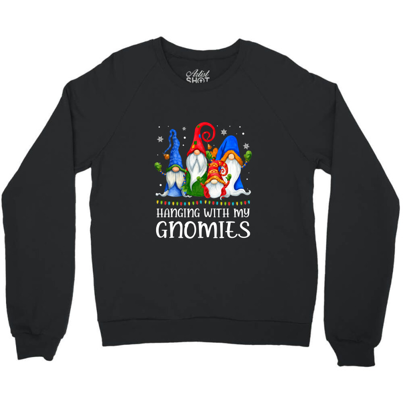 Hanging With My Gnomies Shirt Funny Gnome Xmas Lights Pajama T Shirt Crewneck Sweatshirt | Artistshot