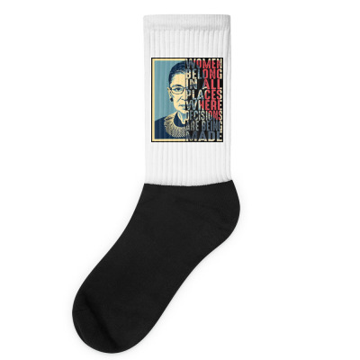 Rbg Ruth Bader Ginsburg Women Belong In All Places Socks Designed By Blqs Apparel