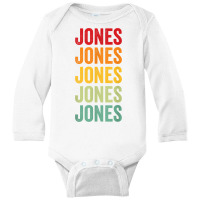 Jones County, Mississippi, Rainbow Text Design T Shirt Long Sleeve Baby Bodysuit | Artistshot