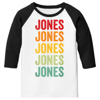 Jones County, Mississippi, Rainbow Text Design T Shirt Youth 3/4 Sleeve | Artistshot