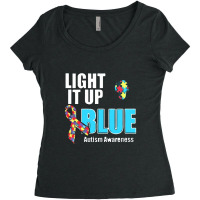 Light It Up Blue For Autism Awareness Women's Triblend Scoop T-shirt | Artistshot