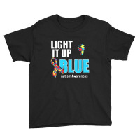 Light It Up Blue For Autism Awareness Youth Tee | Artistshot