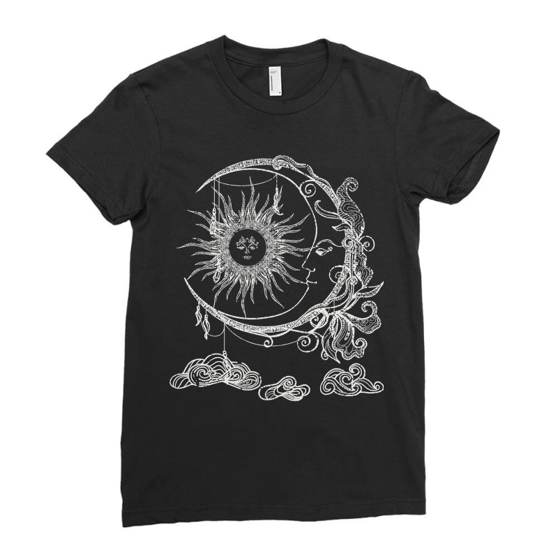 Bohemian Aesthetic Moon Sun Astrology Science Astronomy Ladies Fitted T-Shirt by new121 | Artistshot