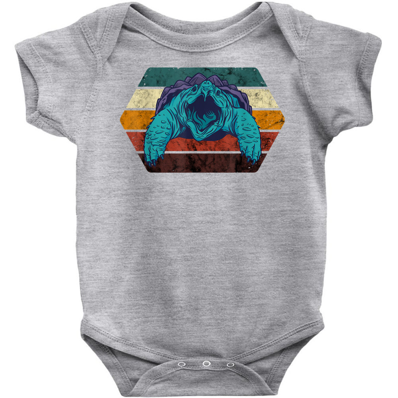 Snapping Turtle Retro Reptile Lover Sea Animal Snap Turtle T Shirt Baby Bodysuit | Artistshot