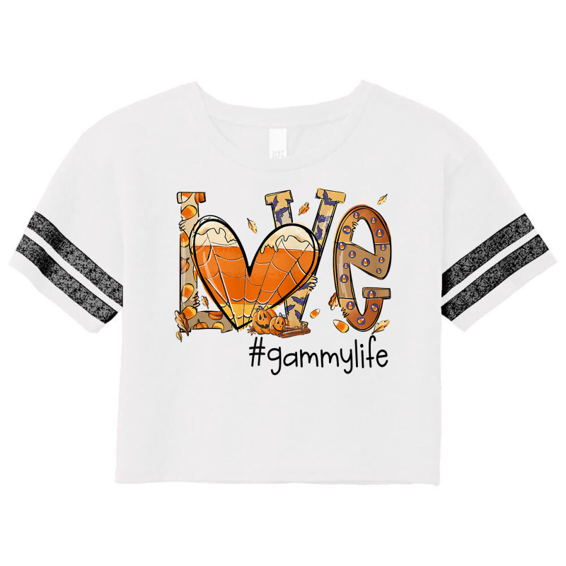 Womens Love Gammy Life Fall Season Autumn Pumpkin Halloween T Shirt Scorecard Crop Tee by peersodshamiw8 | Artistshot