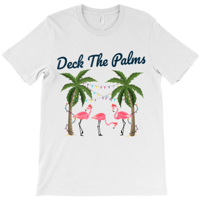 Tropical Christmas Flo.ri.da Flamingo Deck The Palms T-shirt Designed By Nhan