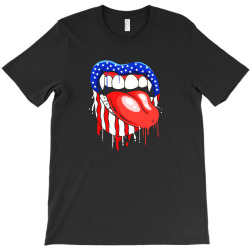 lips with vampire teeth with lipstick color T-Shirt | Artistshot