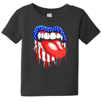Lips With Vampire Teeth With Lipstick Color Baby Tee | Artistshot