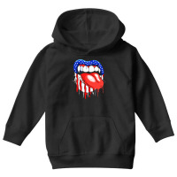 Lips With Vampire Teeth With Lipstick Color Youth Hoodie | Artistshot