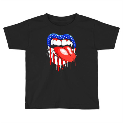 Lips With Vampire Teeth With Lipstick Color Toddler T-shirt Designed By Siti Art