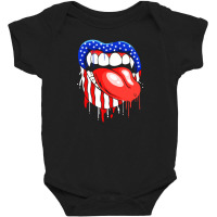 Lips With Vampire Teeth With Lipstick Color Baby Bodysuit | Artistshot