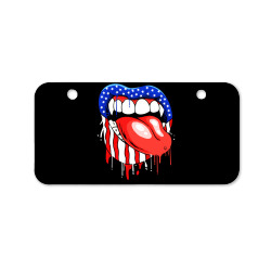 lips with vampire teeth with lipstick color Bicycle License Plate | Artistshot