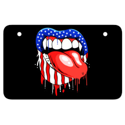 lips with vampire teeth with lipstick color ATV License Plate | Artistshot