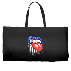 lips with vampire teeth with lipstick color Weekender Totes | Artistshot