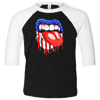 Lips With Vampire Teeth With Lipstick Color Toddler 3/4 Sleeve Tee | Artistshot