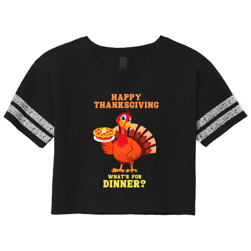 Happy Thanksgiving Turkey Arrives Carrying A Pie For Dinner T Shirt Co Scorecard Crop Tee by James_Lane | Artistshot