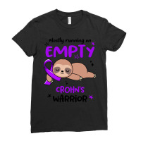 Crohns Awareness T  Shirt Mostly Running On Empty Crohn's Warrior T  S Ladies Fitted T-shirt | Artistshot