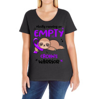 Crohns Awareness T  Shirt Mostly Running On Empty Crohn's Warrior T  S Ladies Curvy T-shirt | Artistshot