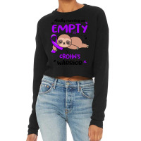 Crohns Awareness T  Shirt Mostly Running On Empty Crohn's Warrior T  S Cropped Sweater | Artistshot