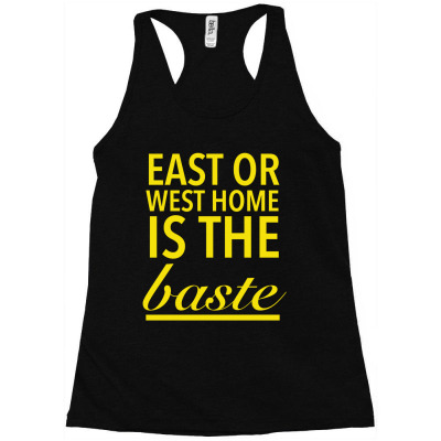 East Or West Home Is The Best Funny Thanksgiving Quotes Yellow Racerback Tank Designed By Favorite