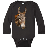 Andalusian Donkey Face Long Sleeve Baby Bodysuit | Artistshot