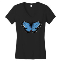 Bluemorphopar T  Shirt Blue Morpho Butterfly T  Shirt Women's V-neck T-shirt | Artistshot