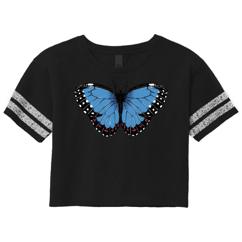 Bluemorphopar T  Shirt Blue Morpho Butterfly T  Shirt Scorecard Crop Tee by unwieldystatement | Artistshot