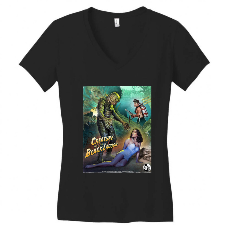 Vintage Retro The Gillman Mens Funny Women's V-Neck T-Shirt by ArtistMolly | Artistshot