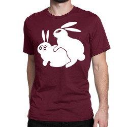 Custom Rude, Rabbits Humping,funny Classic T-shirt By Mdk Art - Artistshot