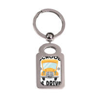 School Bus Driver Silver Rectangle Keychain | Artistshot