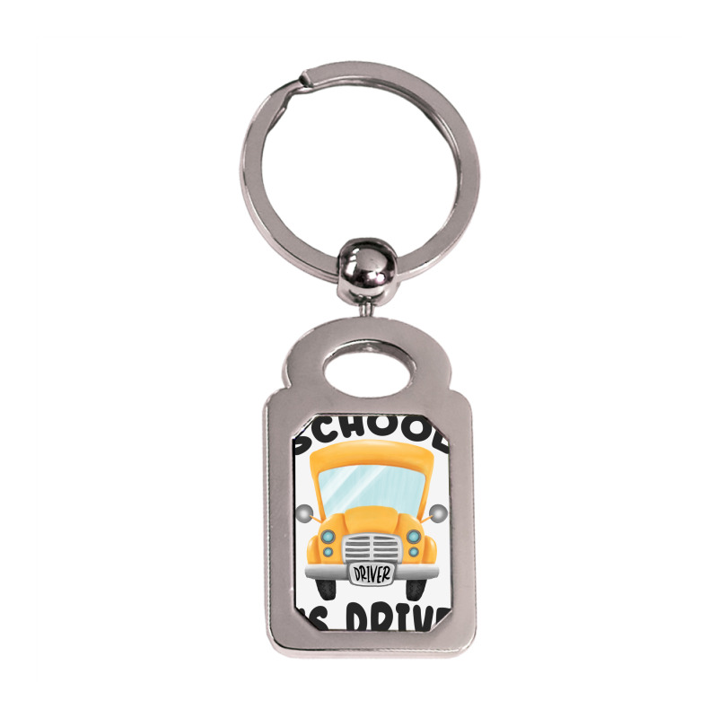 School Bus Driver Silver Rectangle Keychain | Artistshot